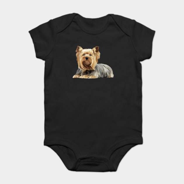 Yorkshire Terrier Dog, Love Yorkies, Dog Lover Baby Bodysuit by logiamerch